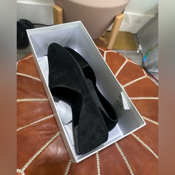 Vince Finola Almond Toe d'Orsay Suede Flats - Picture 6 of 13